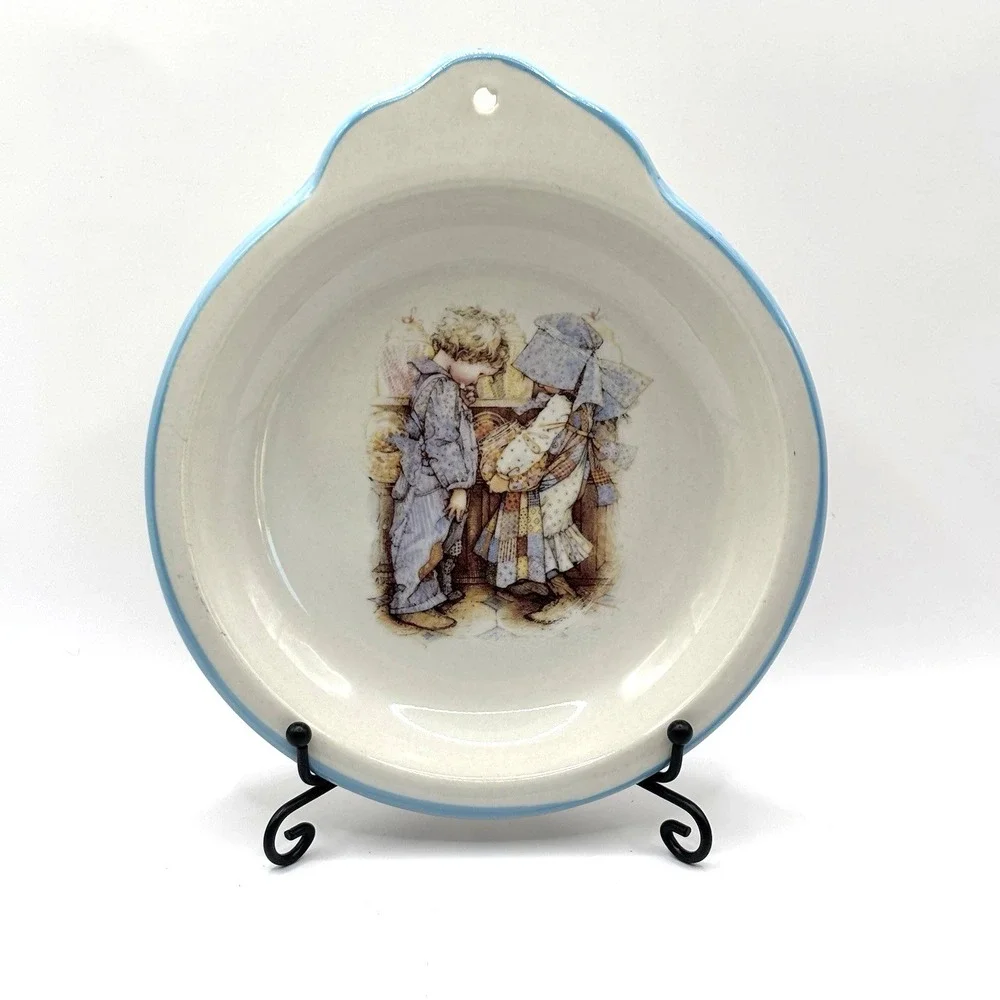 Holly‎ Hobbie Blue Boy Girl Stoneware Plate Decorative Wall Hanging Vintage